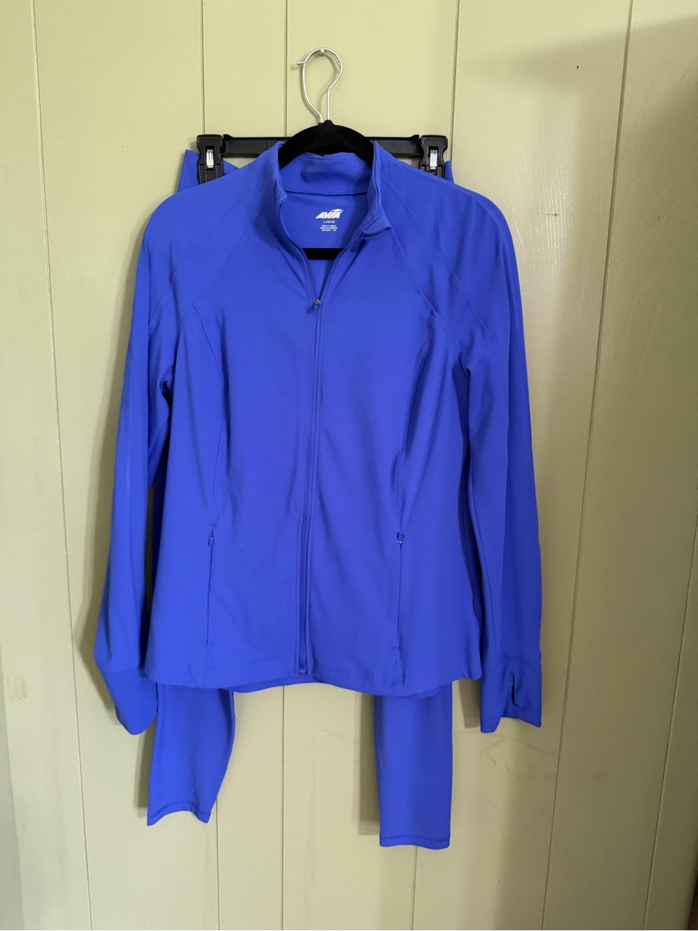 Women's Blue Full-Zip Active Jacket and leggings set